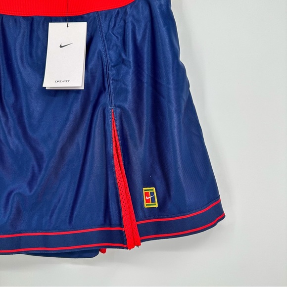 NWT Nike Court Dri-FIT Slam Women's Tennis Pleated Mini Skort Skirt Blue Large - Picture 2 of 5